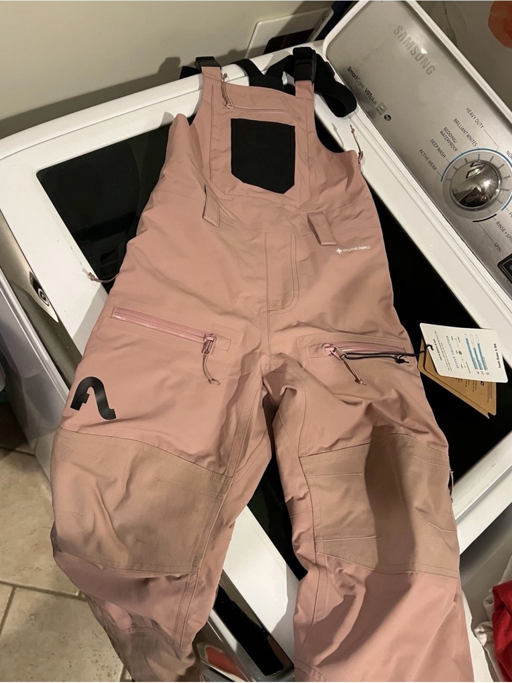Kids Dusty Pink Bib Overalls snowpants size 4